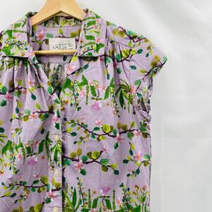 Cat's Pajamas purple floral button down top